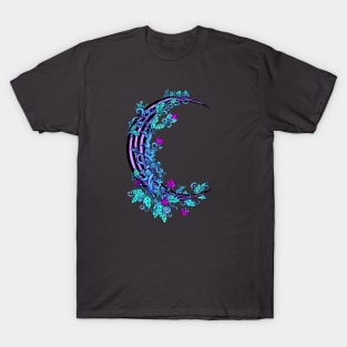 Striped Purple Floral Moon T-Shirt